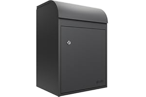 iLoveParcels Premium Medium Parcel Drop Box. Waterproof Safe & Secure Delivery parcel box outdoor. Storage Mail Delivery Box, Post & Letterbox With Key Lock Mounted To Wall, Fence/Floor Anthracite