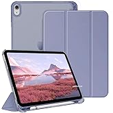 UnDePlus iPad 11.Nesil A16 11in&ccedil;/10.Nesil 10.9in&ccedil; ile uyumlu Kılıf Flip Cover Kalem B&ouml;lmeli PC Case Lavendery Gray