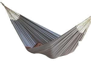 DS-Lux® Hängematte mit Karabinerhaken - Komplett - 200 x 100 cm, Hamac, Hangmat, Komfortabel, Stabil (Grau)