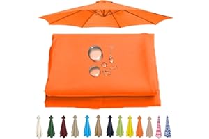 UWOBTN Replacement Parasol Canopy 2.5m 3.0m 3.5m, for Patio Deck Balcony Pool Garden Outdoor Waterproof Umbrella Replacement Fabric 6/8 Arms Sunshade Umbrella Cloth