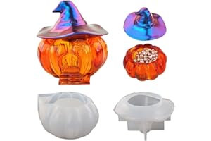 BSTCAR Silikonformen aus Kunstharz, Hexenhut und Kürbisformen, Kunstharz, 2 Stück