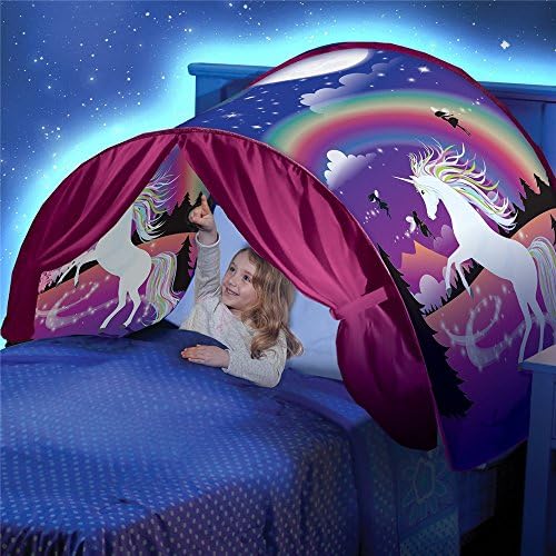 Inovey Kids Sleeping Dream Toys Tent with LED Play House Wonderland Princess Pop Up Tents Chidren Home Indoor Folding Tent Portable Adventure Gifts - 5