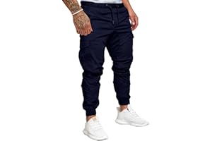 SOMTHRON Pantalon de Jogging Homme Cargo Sport Pantalons Ceinture élastique Pantalons de survêtement Plus la Taille Mode Training Pantalons avec Poches Joggers Activewear Long Sweatpants