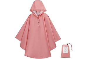 KAKU NANU Poncho Pluie Enfant Imperméable 3-12 Ans Avec Grande Capuche Et Sac De Rangement Cape Pluie Cahouet Fille Garçon 10 Couleurs
