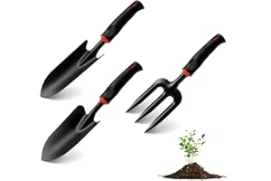 AUSYIWI Aluminiowe narzędzia ogrodnicze, ręczne narzędzia ogrodnicze z antypoślizgowymi gumowymi uchwytami, idealne do sadzenia, przesadzania i pielęgnacji