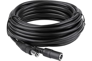 Auroh 3 Meter CCTV 2.1 x 5.5mm DC 12V Power Extension Cable Black Male to Female, Power Supply Adapter Extender Cord for CCTV Security Cameras, DVRs, LED Strips, Routers