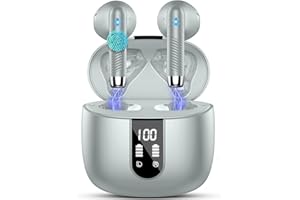 DRSAEC Ecouteurs Bluetooth sans Fil, Écouteurs Bluetooth 5.3 2024 Écouteurs sans Fil avec 4 ENC Réduction de Bruit Mic, IP7 Étanches Oreillette Bluetooth 48H Stéréo USB-C Casque Bluetooth pour Sport/Travail