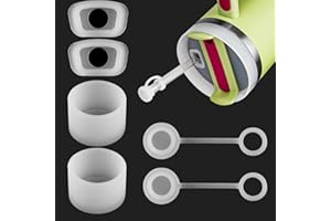AUAUY Zestaw odpornych na rozlanie zatyczki do Stanley 2.0 40oz / 30oz (1183ml/887ml), silikonowe uszczelnione szczelne akcesoria do kubków (2 x słomki, 2 kwadratowe zatyczki, 2 okrągłe zatyczki)