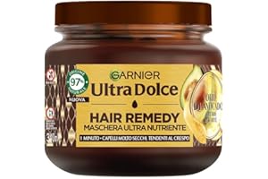 Garnier Ultra Dolce Maschera Nutriente, Per Capelli Secchi, Molto Tendenti al Crespo, Azione In 1 Minuto, Con Olio di Avocado e Burro di Karité, Hair Remedy, 340 ml