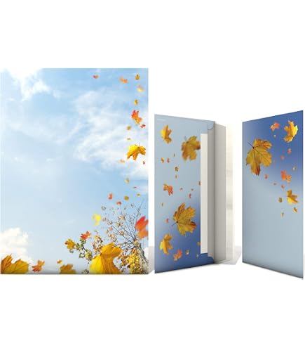 Motivpapier Rote Ahornblätter – 20 Blatt DIN A4, 90 G/m², Herbstliches Briefpapier