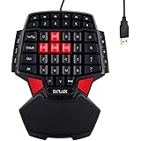 Delux 47 Schlüssel Mini Professionelle Gaming Tastatur/ Single Hand Tragbare USB Verdrahtete Esport Keyboard