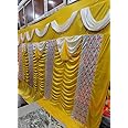 BMLP Tent Parda Lycra Perfect For Gatherings Weddings And Garden Parties Stylish Shelter For Unforgettable Occasions (15 * 10 Feet Yellow & White)