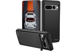 Gladgogo Akkuhülle für Google Pixel 7 Pro, [10000mAh] Akku Hülle Wiederaufladbare Batterie Akku Ladehülle mit Ständer,Tragbares Batterieladegerät Power Bank(6,7 Zoll) – Schwarz