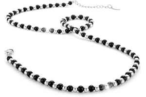 SAGA GIOIELLI Naszyjnik męski damski z kulkami ze stali nierdzewnej pudełko na prezent, Stal nierdzewna, stal