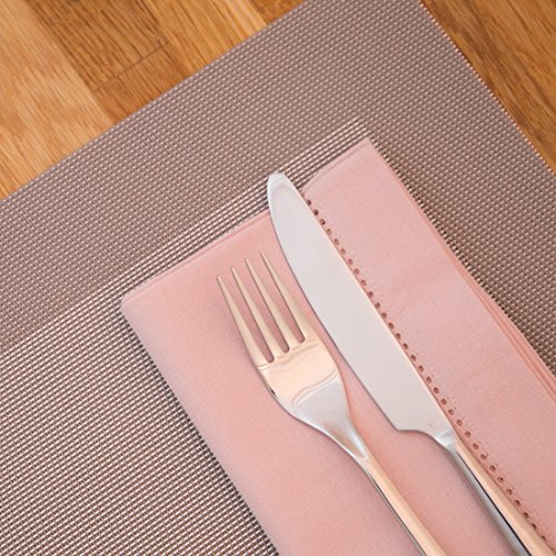 Levivo Platzset aus pflegeleichtem Gewebe, 4er-Set, taupe - 4