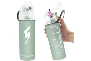 NOHLERLIFE Drinking and Misting Water Bottle - Spray Water Bottle BPA Free, Unique Mist Lock Design, Portable Leak-Proof Spray Cup for Cycling Fitness Camping Hiking Outdoors Sports (Mint, 500ml)