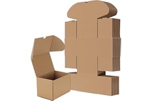 RLAVBL Boite Carton Expédition 15.3x10.2x10.2 cm, Lot de 25 Boites Carton en Marron