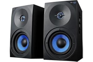 Woxter Dynamic Line Dl-410 FX - Altoparlanti Stereo di gioco 2.0 (alimentati con potenza 150W, Legno, Woofer da 4", 2 tweeter, 3.5 mm, RCA, Bass Reflex di controllo (volume, acuti, bassi), Nero