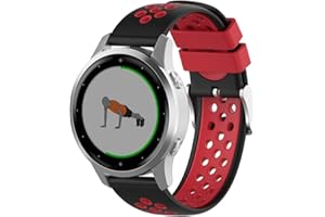 Wownadu 18mm Pasek Kompatybilny z Garmin Vivoactive 4S / Vivomove 3S / Venu 3S / Venu 2S, Forerunner 255S / 255S Music / 265S Paski Sportowe Silikonowy Zastępcze