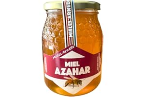 Familycom Miel de Abeja Pura 100% Natural, Miel de Azazhar, Encina, Romero y Tomillo. Cruda 1Kg Sin filtrar, Alta Concentración de Minerales (Azahar)