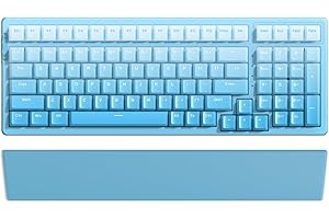 LexonElec Reposamuñecas Para Full Size Teclado Y Raton Gaming LED RGB Retroiluminación Mecánico Inalámbrico Bluetooth PC Teclado Inalámbrico Ergonomico Espuma De Memoria Faux Leather Wrist Rest