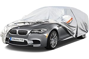 Kayme Funda Coche, Compatibles con BMW Serie 5 F10(2013-2016), Transpirable Anti-UV Antipolvo de 6 Capas, Cubierta para Coche con Cremallera y Forro de Algodón.(Entrega en 3-7 días)