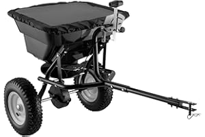 WILTEC Spreader GT1507 with 29L Capacity and Hitch for Fertilizer, Seeds, Road Salt & More