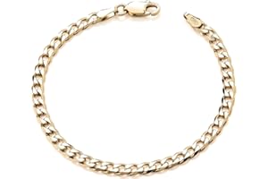 Old English Jewellers 9ct Gold on Silver Babies/Childrens Curb Bracelet - 6 INCH