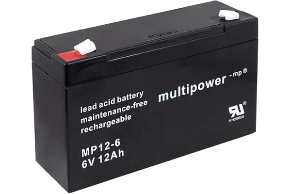 Powery® - Batterie rechargeable de rechange - Voiture/quad enfant - 6 V 12 Ah (remplace aussi les batteries 10 Ah)