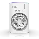 Inca IMF-10B Şarj Edilebilir 2400 mAh Taşınabilir Buzlu Su Hazneli Soğutucu Renkli Işıklı Masa Fanı Masa&uuml;st&uuml; Fan 6 İnch 360 D