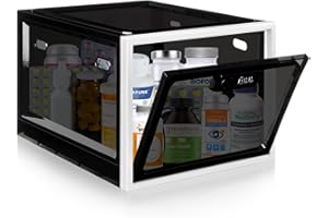 Gemaxvoled Abschließbare Box– Transparente Medikamentenbox zur Kindersicherung, Handy-Sperre & Snack-Kontrolle – BPA-freies Material, 12,6 Liter Fassungsvermögen, stapelbar & belüftet