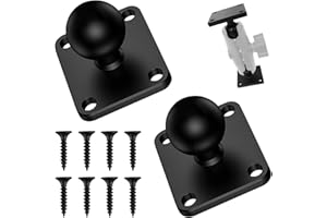 BANTI Ram Mount Arm Handyhalter Fahrrad Kugelkopf Wandhalterung 2 Stck 1" Handyhalterung zum Schrauben Basis with Ram Mounts 1 Zoll Ball Handy Halterung Motorrad Aluminium (Schwarz) (Stil 1)