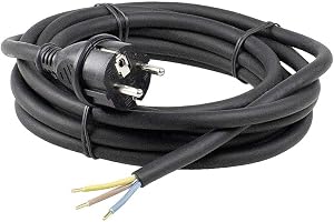 as - Schwabe Gummi-Anschlussleitung, 3m H05RN-F 3G1,0 Verbindungskabel, Schutzkontaktstecker mit Leitung, Strom-Kabel mit Ade