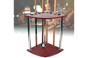 BAZARGAME Soporte de taco de billar 8 soporte para taco de piscina juego de soporte de barra de billar palo soporte de suelo accesorios madera rojo