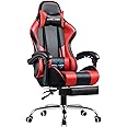 GTPLAYER Sedia Gaming Massaggiante Sedia da Gaming con Poggiapiedi Poggiatesta & Cuscino Lombare Massaggio Adatto per giochi 