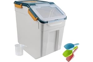 Uotyle Futtertonne, Futtertonne Hund 10KG Für Hundefutter Aufbewahrung BPA-frei Tierfutterbehälter Luftdicht Mit Deckel Schaufel Hundefutter Box Für Trockenfutter （Blau）