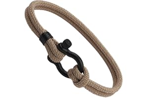 XCSM Mens Nautical Rope Braided Bracelet with Clasp for Mens Womens Unisex Friendship Bangle Wristband Handmade String Woven Cuff Bracelet