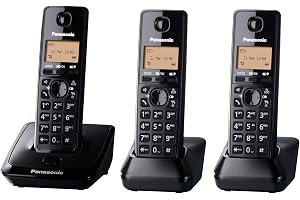 Panasonic DIGITAL CORDLESS PHONE WITH 3 HEADSTES KXTG2713, Black, KX-TG2713UE1
