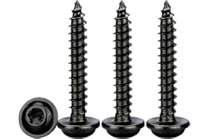 Drenky Tornillos Autorroscantes M3x18mm,50 Piezas Tornillos para Madera Torx con Cabeza de Arandela Acero Inoxidable A2 V2A Negro Tornillos Chapa Cabeza Redonda Tornillos Roscachapas