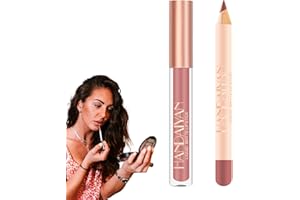 leryveo Set di matite per Labbra - Rossetti liquidi opachi vellutati e Set di Trucco per Labbra Liscio Abbinato | Step Waterproof Long Lasting Lips Color Gloss Women Lip Make up Set Regalo, 1.0 unità