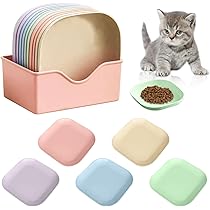 Ciotole Per Gatti Piatte - 4 Pezzi | Anti-Scadimento, Facili Da Pulire | Per Cibo Secco E Umido