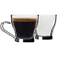 Bormioli Rocco Oslo Espresso Cup with Metal Handle 100ml, Hard Glass, 6 Cups