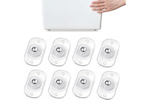 TRVL FIELDER Self Adhesive Mini Caster Wheels, Ball Casters for Kitchen Appliance, 360° Swivel Universal Wheel Roller Castors, Sticky Pulley for DIY, Trash Can, Small Appliance (8, Clear)