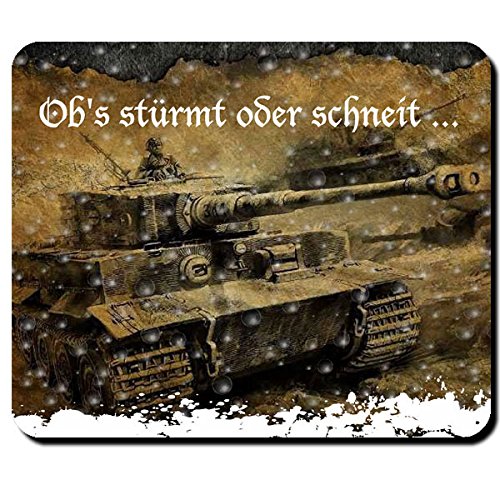 Ob's stürmt oder schneit Lied WK WH Deutschland Panzer Militär Bundeswehr Abzeichen Wappen Emblem - Mauspad Mousepad Computer Laptop PC #7944