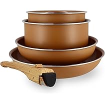 Batterie Cuisine Menastyl 5 Pièces - Céramique Sans PFAS - Induction - Alu Recyclé Olive