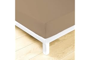 LARA MORADA - Lenzuolo sotto con Angoli Matrimoniale Elasticizzati, 100% Cotone, Made in Italy, Tinta Unita, per Letto Matrimoniale 2 Posti, 180cmx200cm + 25cm, Tortora