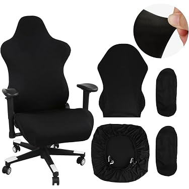 Veemoon 2 Stuks Universele Armleuningringen – Kunststof, Zwart, Voor Bureaustoelen, Gamingstoelen, Computerstoelen, 43x25x3 Cm