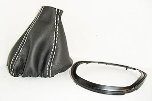 LARTEPELLE Cuffia Leva Cambio Pelle + Cornice Compatibile con Lancia Ypsilon 843