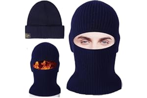 JYZPJ Balaclava Ski Mask Face Mask One Cap for Two Purposes Thermal Balaclava Unisex Beanie Hat Multifunctional for Cycling Skiing & Winter Sports
