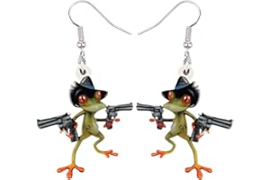 NEWEI Acrylic Sweet Cartoon Skateboard Frog Earrings Drop Dangle Big Long Fashion Animal Jewelry For Women Girls Teens Charms
